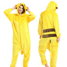 2019 inverno feminino kigurumi macacão amarelo hoodie pijamas define bonito flanela animal pijama camisola quente com capuz roupa de dormir traje 2024 - compre barato