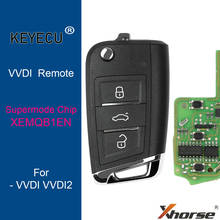 Keyecu-máquina de supermodelos xhorse para mqb style, com controle remoto, 3 botões, ferramenta de chave remota vvdi, mini chave 2024 - compre barato