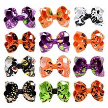 Accesorios para el cabello para niña, horquillas de calabaza para Halloween, lazos de grogrén para niña, 12 colores, 751 2024 - compra barato