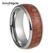 6mm 8mm anéis de banda de casamento de carboneto de tungstênio 2 estilos embutidos de madeira para casais masculinos 2024 - compre barato