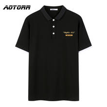 Men Short Sleeve Polo Shirt Letter Print Clothing Men's Summer Outwear Breathable Casual Fashion Polo Shirts Male Business Tops 2024 - buy cheap