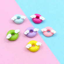 Mini pedido de 10 piezas, 25x18mm, cabujones de resina en forma de Donut Kawaii, accesorio de adorno, joyería para el cabello para niña, adorno para el Centro DIY 2024 - compra barato