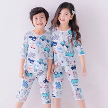 Pijama infantil de manga curta, roupas de dormir para meninos e meninas, conjuntos de roupas de desenho animado para o verão 2024 - compre barato