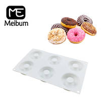 Meibum molde de rosquinha de 6 espaços, forma de silicone para muffin, bolo de chocolate, mousses, confeitaria francesa, decoração, ferramentas de cozimento 2024 - compre barato