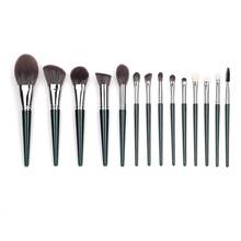 14pcs High Quality Makeup Brushes For Cosmetic Foundation Powder Blush Eyeshadow Blending Make Up Brush Beauty Tool Dark Green 2024 - buy cheap