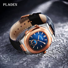 Casual Sport Watches for Men PLADEN Top Brand Luxury Military Leather Wrist Watch Man Clock Fashion Business Quartz Wristwatch 2024 - buy cheap