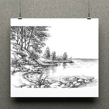 ZhuoAng Small Tree By The River Clear Stamps/Card Making Holiday decorations For  scrapbooking Transparent stamps 13*13cm 2024 - buy cheap