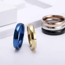 Модное тонкое кольцо из титановой стали женское кольцо в Корейском стиле пять цветов мужские и женские кольца для пар и унисекс 2024 - купить недорого