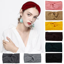 New Cotton Cross Hairband Fashion Solid Hair Band Ladies Yoga Sports Twist Cross Elastic Headband Korean Hair Accessories 2024 - buy cheap