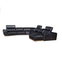 Sofá da sala de estar conjunto u forma canto sofá couro genuíno nordic com decration aço inoxidável e funcional apoios de cabeça muebles 2024 - compre barato