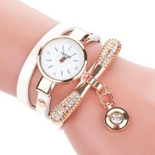 2019 Delicate  Multilayer Rhinestone Faux Leather Bracelet Casual Quartz Watch Gift Bracelet Women Wrist Quartz Waches Women 2024 - buy cheap