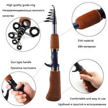 Ultra short Portable 1.55M Telescopic Carbon Casting Fishing Rod Travel pocket fishing fish pole Free shipping 2024 - buy cheap