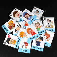 Baralho de memória montessori para aprendizado, cartas de memória com desenhos animados, em inglês, flash, 14 peças 2024 - compre barato