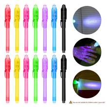 Bolígrafos de colores aleatorios para niños, pluma secreta de aprendizaje, herramienta para comprobar dinero, 2 en 1, luz UV Invisible, multifunción, 1 unidad 2024 - compra barato