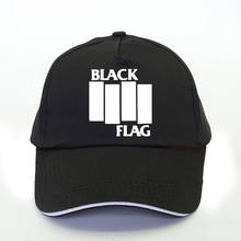 Bandeira preta rock boné de beisebol masculino, chapéu de hip hop de verão 100% algodão, bandeira preta punk rock band, chapéu snapback estiloso unissex 2024 - compre barato