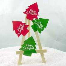 free shipping800pcs/lot Funny Red Green Gift Cake Baking Sealing Sticker Christmas Tree Shape Label Sticker New Year Gifts 2024 - buy cheap