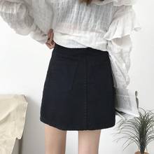 Harajuku Summer Autumn Solid Color Semi Skirts Woman High Waist New Style Denim Skirt Girls Casual Jeans Short Skirts Slim Fit 2024 - buy cheap