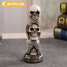 Dropshopping Mini Resin Skull Statue Sculpture Halloween Vintage Home Decoration Accessories Modern Ornaments Figurines Crafts 2024 - buy cheap