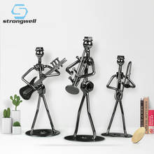 Strongwell Iron Little Band Man Model Musical Instrument Metal Crafts Office Desk Home Decoration Accessories Birthday Gift 2024 - buy cheap