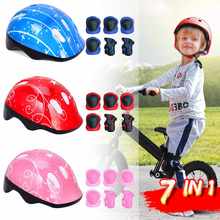 Casco de ciclismo 7 en 1 para niños y niñas, equipo de protección, rodilleras 2024 - compra barato