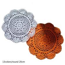 HOT round lace cotton table place mat crochet coffee placemat drink pad Christmas glass coaster cup mug tea dining doily kitchen 2024 - buy cheap