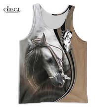 Cloocl moda ginásio tanque topos amor belo cavalo 3d impressão sem mangas tanktop masculina mulher streetwear colete de fitness transporte da gota 2024 - compre barato