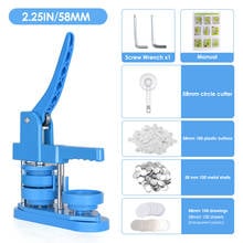 58mm máquina fabricante de botão diy agulha imprensa, emblema perfurador máquina da imprensa ith livre 100 pces plástico botão & círculo cortador feito à mão 2024 - compre barato