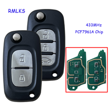 3 кнопки флип дистанционного ключа 433 МГц PCF7961A ID46 чип для Renault Clio III Clio 3 Kangoo Master Modus Twingo 2006-2016 7701210033 2024 - купить недорого