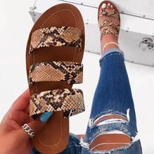 Snake Totem Three-layer Non-slip Outdoor Slippers 2019 Women Fashion Wild Wild Beach Shoes Sandals Flat Bottom Ladies Slippers 2024 - buy cheap