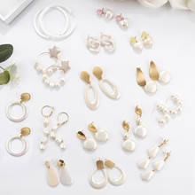 AENSOA Fashion Resin Imitation Pearl Geometric Statement Drop Earrings For Women Party Jewelry Gift 2024 - buy cheap
