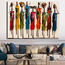 Абстрактная картина маслом с изображением Африканской женщины на холсте, плакаты и принты, настенные художественные Портретные картинки для гостиной, домашнего декора, без рамки 2024 - купить недорого