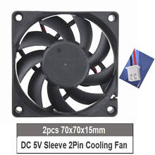 Gdstime 2PCS Computer Fan 7cm/70mm/70x70x15mm 5V DC Silent CPU Cooling Fan  2Pin Motor Radiator Cooler 2024 - buy cheap
