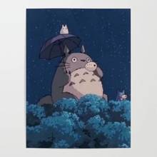 Lienzo de decoración para el hogar, impresiones ghiblilii, pintura de póster, Totoroo de pared, obra de arte para fondo de cabecera, Marco de Imágenes modulares de Anime 2024 - compra barato