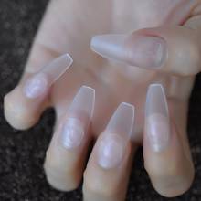 Matte Clear Press on False Nails Extra Long Transparent Frosted Coffin Ballerina Glue On Fingersnails Free Adhesive Tapes 2024 - buy cheap