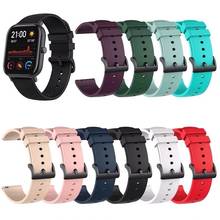 Pulseira colorida de silicone, pulseira para haylou ls02 20mm, pulseira para garmin lua, bracelete para huami amazfit bip u pro watch 2024 - compre barato