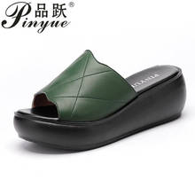 Women sandals Ladies Summer Slippers Shoes Women Wedges Heels Fashion Summer Genuine Leather Shoes Platform size 35--40 2024 - buy cheap