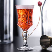 European Crystal Carved Creative Goblet Transparent Cocktail Glass Retro Embossed Champagne Ice Cream Juice Cold Drink Cup 2024 - buy cheap