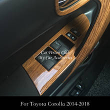 Decoração de descanso de braço e janela, adesivo para toyota corolla 2014-2018, tampa do interruptor de elevação de vidro 2024 - compre barato