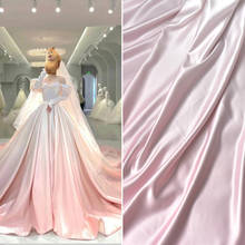 1 Yard High Quality Smooth Flowing Ombre Satin Fabric Cherry Pink White fabric For DIY Sewing Wedding gown Bridal Prom Evening 2024 - buy cheap