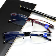 Очки для чтения с защитой от голубого света ульсветильник Полуободковые очки ретро прямоугольные мужские очки по рецепту женские очки для чтения 2024 - купить недорого