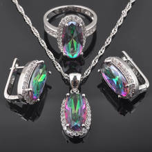 Conjunto de joyería de circonita de cristal para mujer, conjunto de collar y pendientes de Color plateado para boda, estilo ruso, envío rápido QZ0557 2024 - compra barato