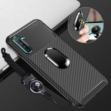 For OPPO Realme 5i Case Soft Carbon fiber With Stand Ring Protect Back Cover Case for realme 5 3 Pro realme5i full cover shell 2024 - buy cheap