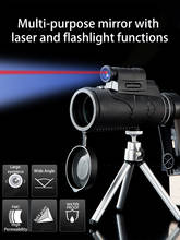 Monóculo portátil com zoom de alta potência, 12x50 hd, telescópio, visão noturna, binóculos militar ao ar livre com luz a laser 2024 - compre barato