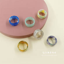 QUMENG-anillos de acrílico de acetato ajustables para mujer, joyería Vintage, colorida, coreana, Simple, en forma de C, 2021 2024 - compra barato