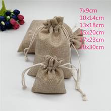 25pcs Jute Gift Bag Party Wedding Favor Bags Burlap Drawstring Gift Bags With Handle Gift Packaging Linen Bag Jute Pouches 2024 - buy cheap