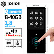 ICEICE музыкальный плеер с Bluetooth и Built-in динамиком 1,8 ''сенсорные клавиши Hi Fi MP 3 плеер портативный металлический плеер 8 ГБ 16 ГБ 2024 - купить недорого