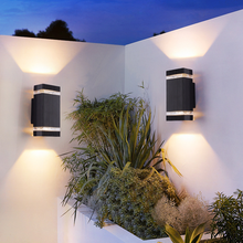 Luz de pared para exteriores GU10, 10W, luz para porche, negro, gris, impermeable, de aluminio, IP65 2024 - compra barato