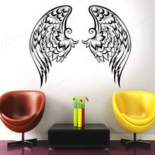 Adesivo de vinil asas de anjo para parede 4351, decoração da casa para sala de estar, quarto, decalques murais removíveis 2024 - compre barato