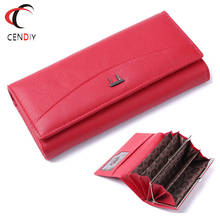 Genuine Leather Women Wallet Female Long Clutch Lady Wallet Portomonee Brand High Quality Money Bag Hasp Cowhide Coin Purse 2024 - buy cheap