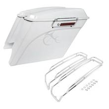 Motorcycle 5" White Extended Saddlebags Lid Top Rail Guards For Harley Touring Road King Road Glide Electra Glide 1994-2013 2024 - buy cheap